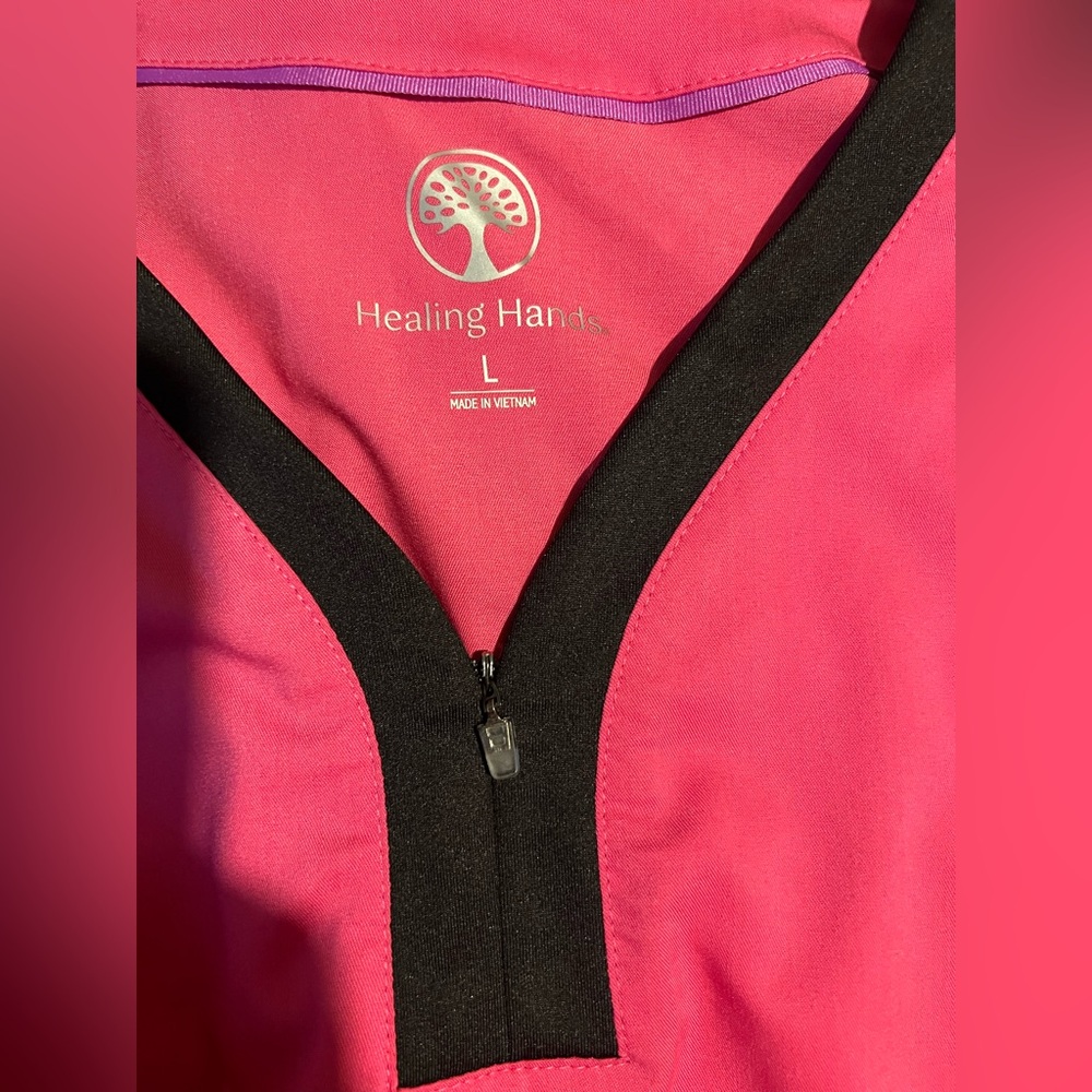 Healing Hands Vibrant Pink Scrub Set - Picture 6 of 7